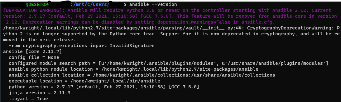 Verifying Ansible is installed